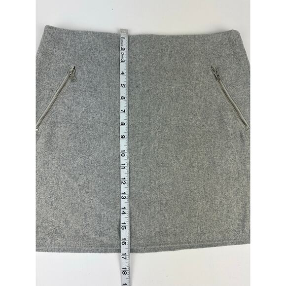 GAP Size 6 Gray Recycled Wool Mini Skirt Zip Pockets Y2K 2000s Preppy Chic Grey - Picture 4 of 7